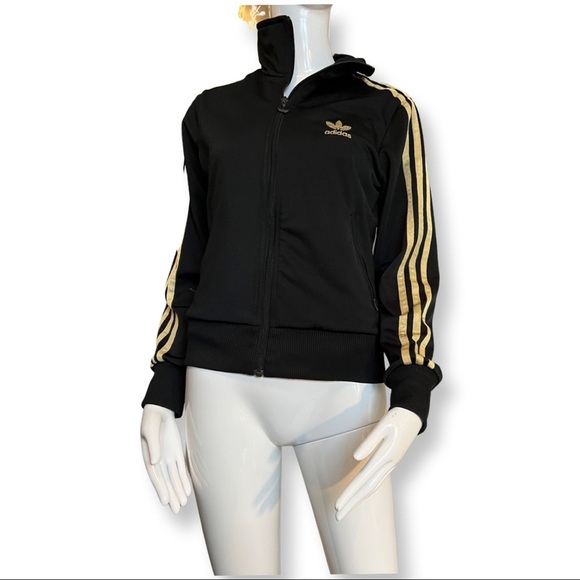 adidas Black and Gold Women's Jacket - Picture 1 of 6